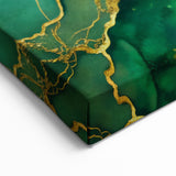 Luxury Green & Gold Abstract Painting – Modern Wall Art Print