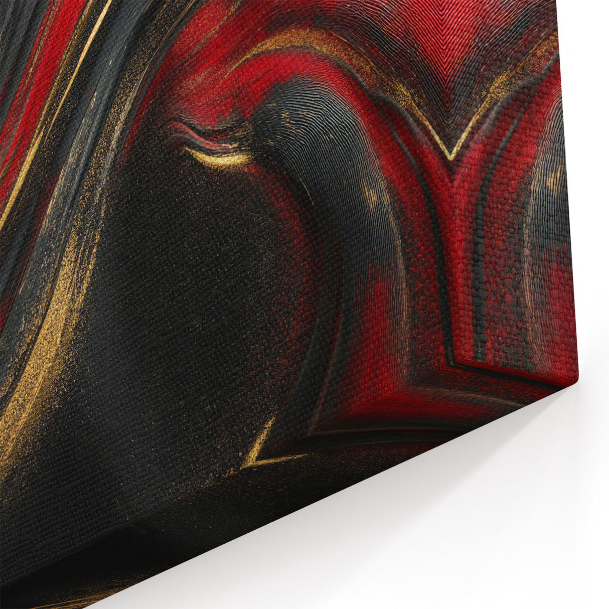 Luxury Black & Red Abstract Painting – Bold Modern Wall Art