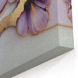 Exclusive Abstract Wall Decor – Elegant Purple & Gold Floral Art