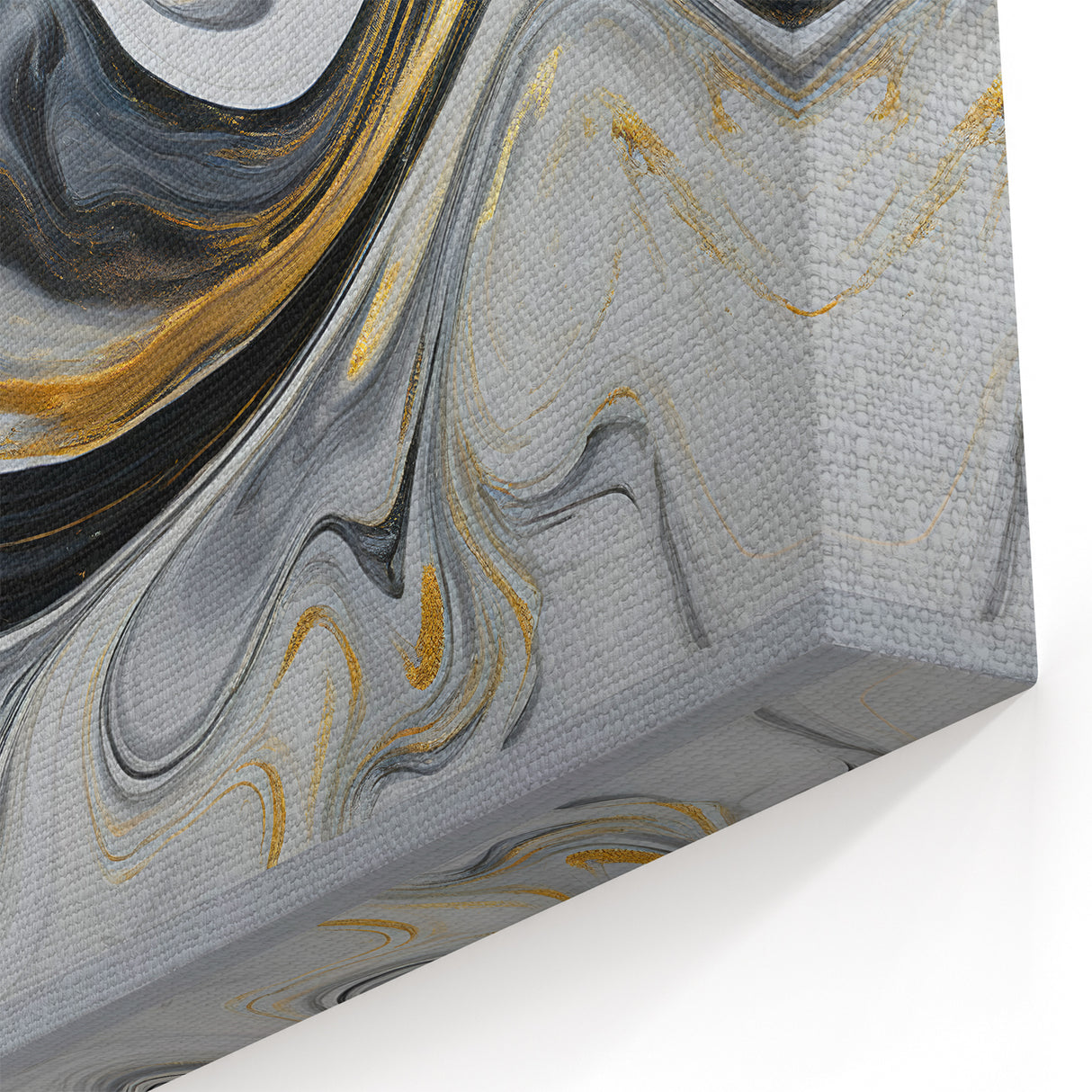 Sophisticated Abstract Art Design – Black, White & Gold Print