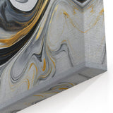 Sophisticated Abstract Art Design – Black, White & Gold Print