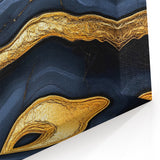 High-End Abstract Wall Decor – Navy Blue & Gold Luxury Print