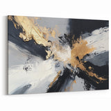 Upscale Abstract Art Collection – Black, White & Gold Canvas Print