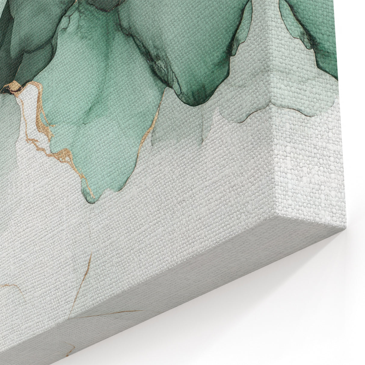 Exclusive Abstract Wall Decor – Green & Gold Floral Art Print