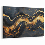 Luxury Abstract Wall Art – High-End Black & Gold Canvas Print