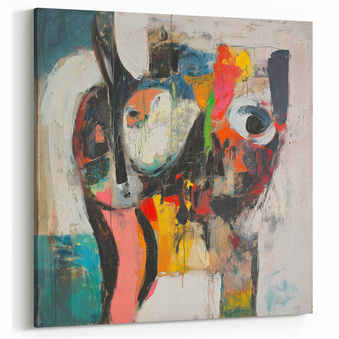 Large Abstract Expressionist Wall Art – Modern Colorful Canvas Print