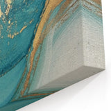 Upscale Abstract Art Collection – Teal & Gold Luxury Canvas