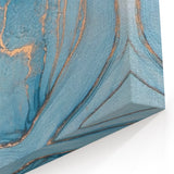 Premium Abstract Art Pieces – Sky Blue & Gold Luxury Canvas