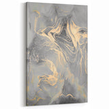 Contemporary Luxury Abstract Paintings – Gray & Gold Canvas