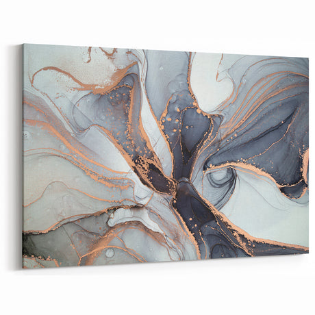 Luxury Abstract Wall Art Collection – Black & Copper Canvas