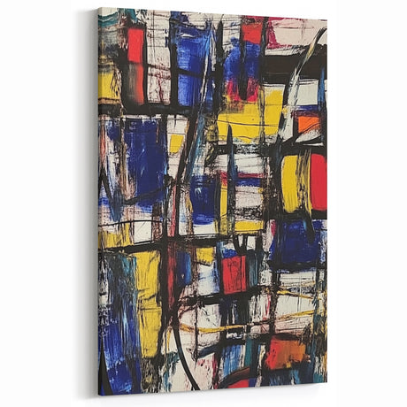 Geometric Abstract Expressionist Wall Art – Modern Canvas Print