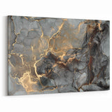 High-End Abstract Wall Decor – Dark Gray & Gold Canvas