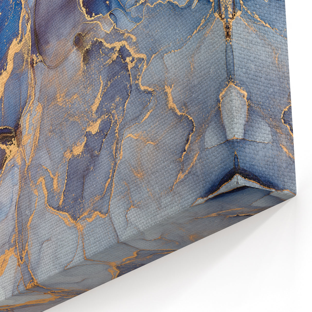 Elegant Abstract Art Designs – Muted Blue & Gold Canvas