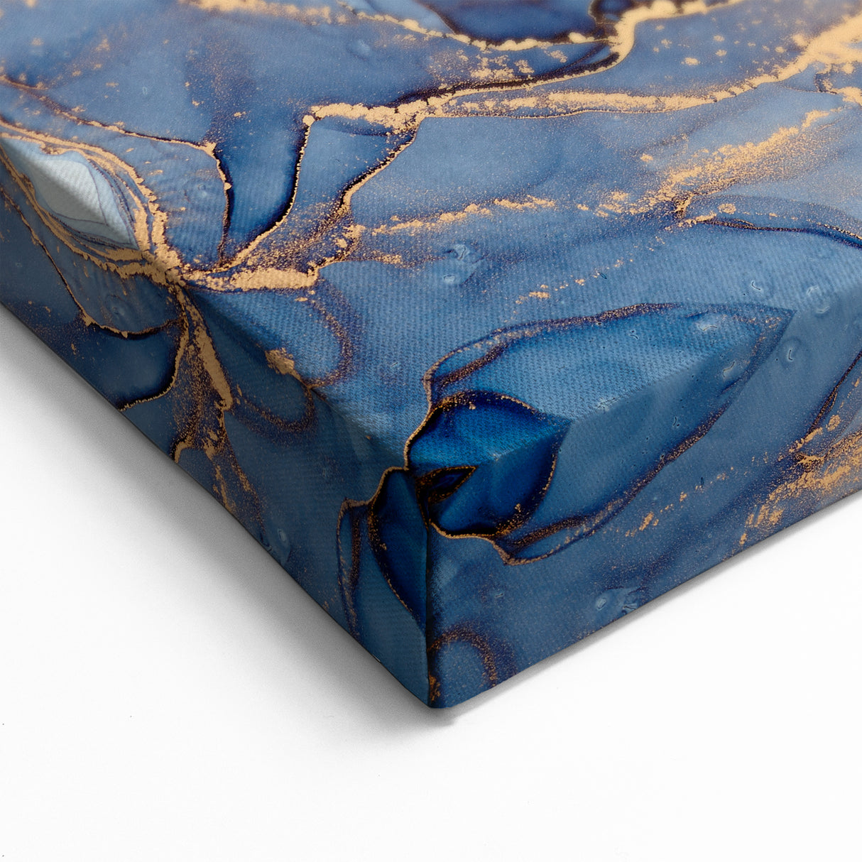 Elegant Abstract Art Designs – Muted Blue & Gold Canvas