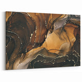 Upscale Abstract Art Collection – Brown & Gold Luxury Canvas
