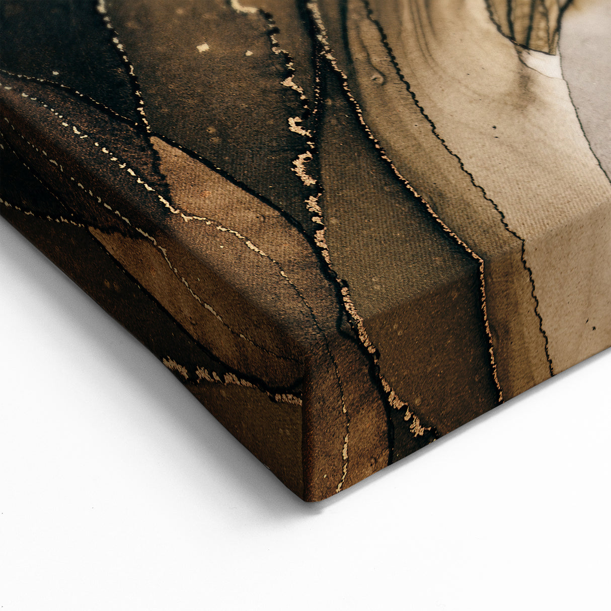 Upscale Abstract Art Collection – Brown & Gold Luxury Canvas