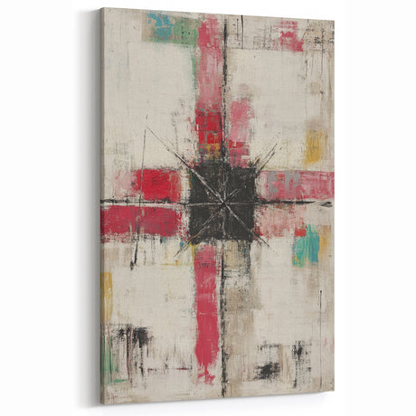 Geometric Abstract Expressionist Wall Art – Textured Modern Canvas