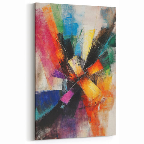 Vibrant Abstract Expressionist Wall Art – Multicolor Canvas Print