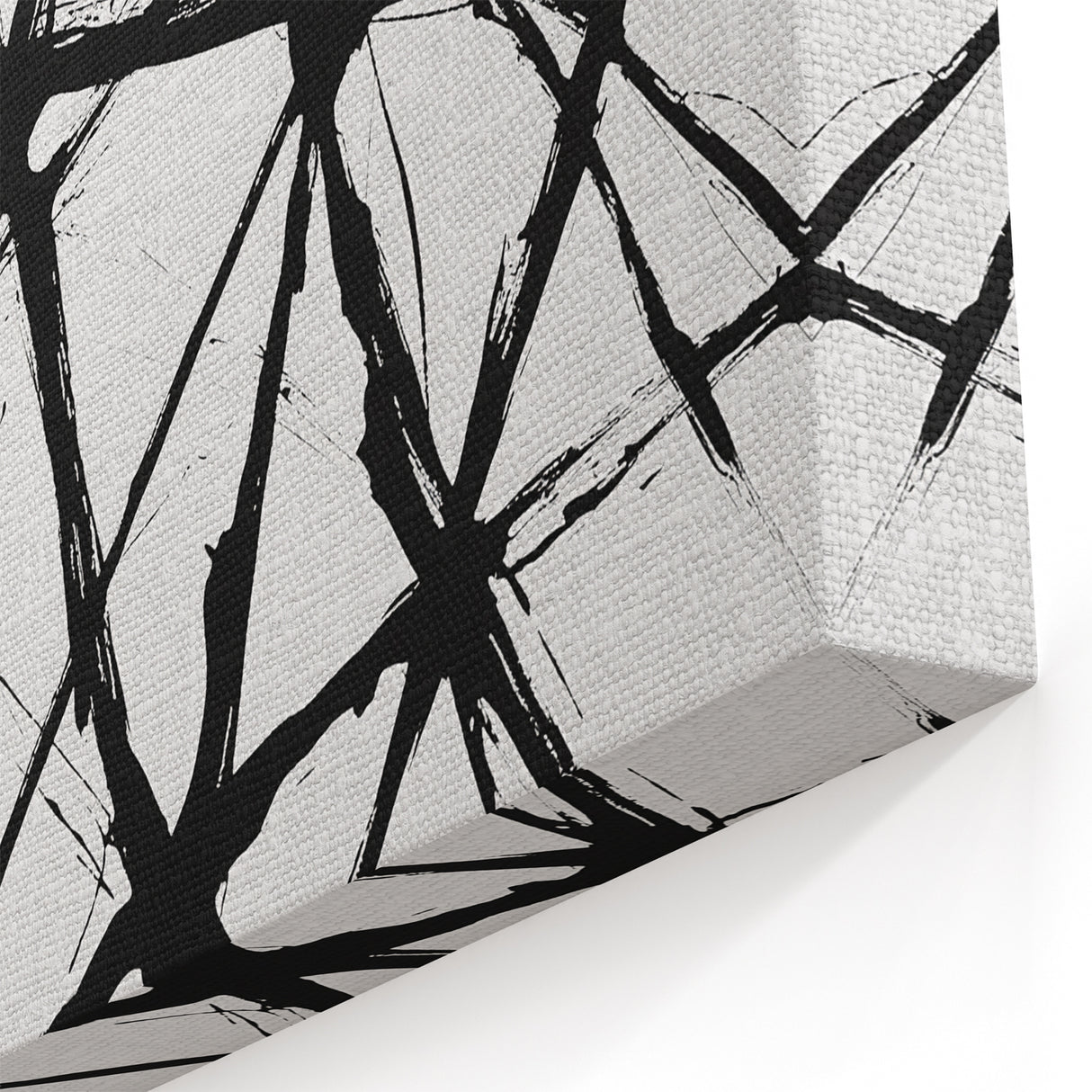 Minimalist Abstract Expressionist Wall Art – Black & White Canvas