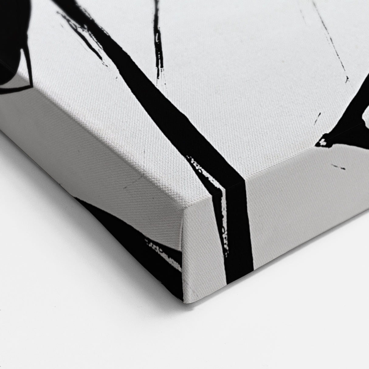 Minimalist Abstract Expressionist Wall Art – Black & White Canvas