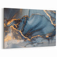Modern Luxury Abstract Paintings – Navy & Gold Canvas Art