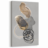 Elegant Abstract Art Design – Black, Gold & Gray Luxury Print