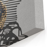 Elegant Abstract Art Design – Black, Gold & Gray Luxury Print