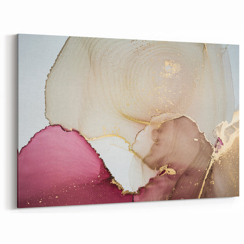 Premium Abstract Art Piece – Burgundy, Beige & Gold Canvas Print