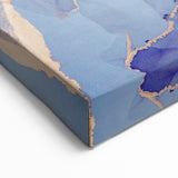 Contemporary Luxury Abstract Painting – Blue, Lilac & Gold Art