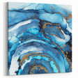 High-End Abstract Canvas Print – Ocean Blue & Gold Wall Art