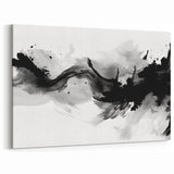 Modern Black and White Abstract Wall Art - Monochrome Canvas Print