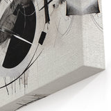 Black and White Geometric Wall Art - Modern Abstract Canvas
