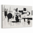 Minimalist Black and White Abstract Wall Art - Geometric Canvas