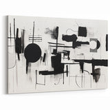Minimalist Black and White Abstract Wall Art - Geometric Canvas