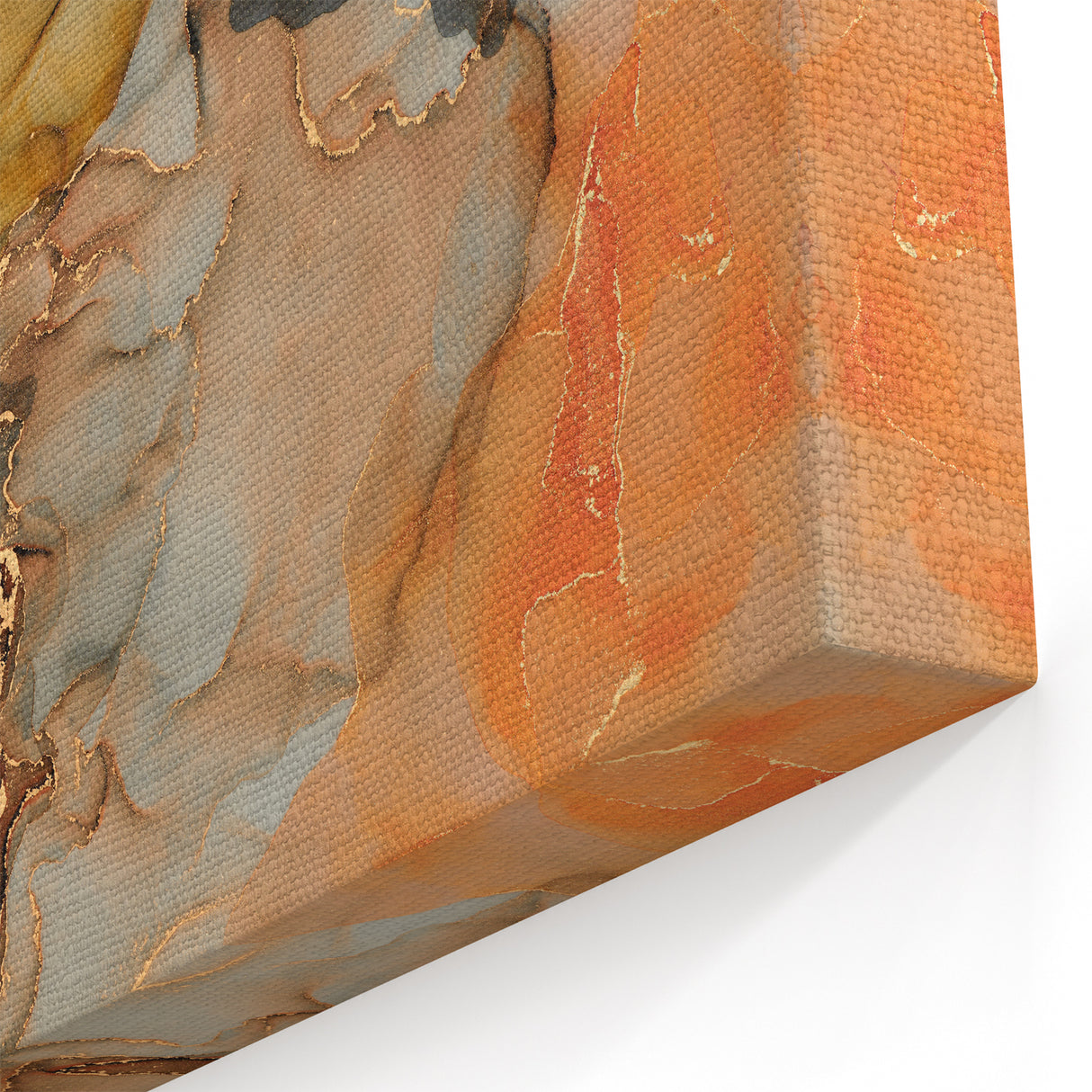 Premium Abstract Canvas Prints – Gold, Blue & Burnt Orange Art