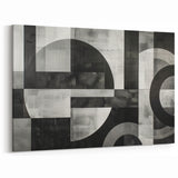 Black and White Geometric Wall Art - Modern Abstract Canvas