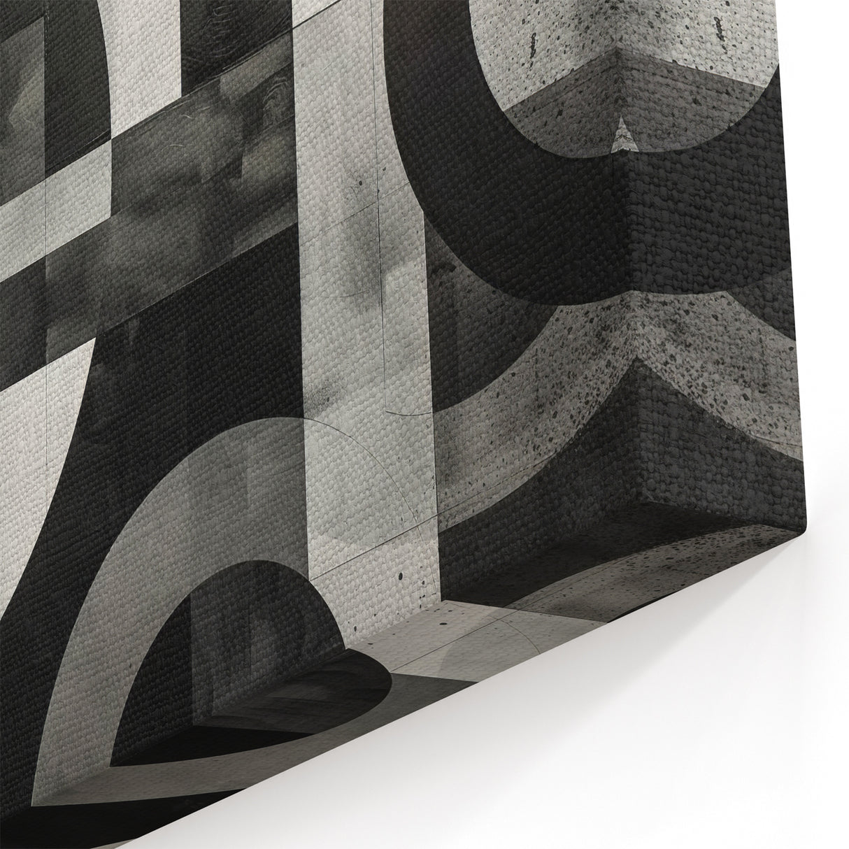 Black and White Geometric Wall Art - Modern Abstract Canvas