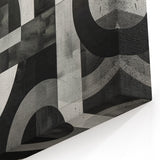 Black and White Geometric Wall Art - Modern Abstract Canvas