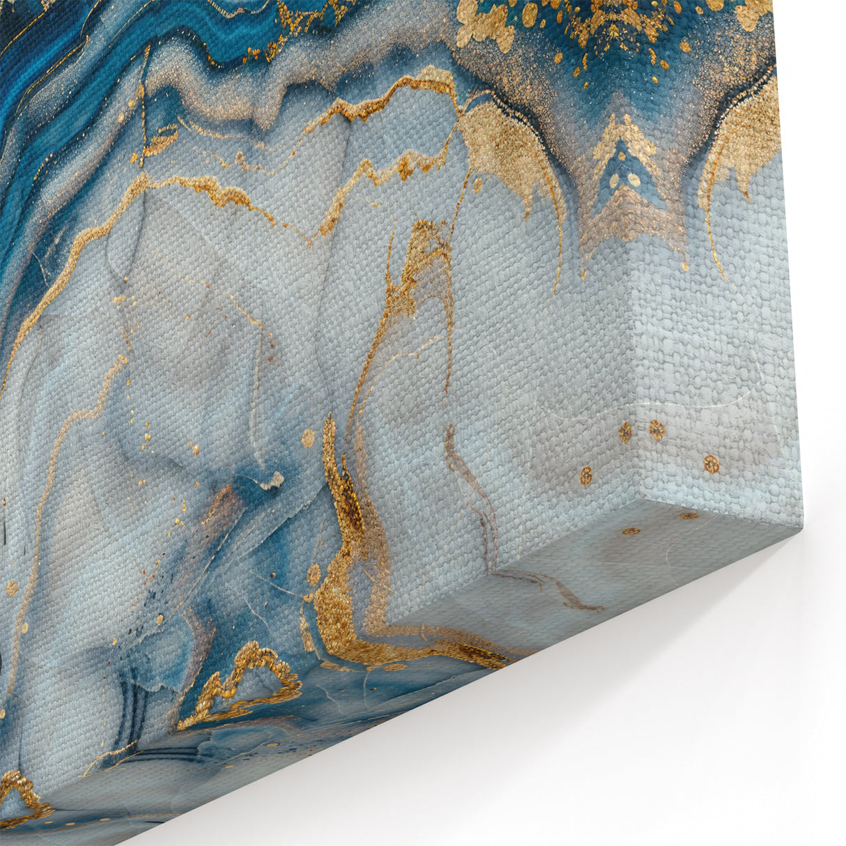 Exclusive Modern Abstract Art – Navy Blue, White & Gold Canvas
