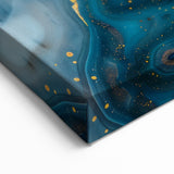 Exclusive Modern Abstract Art – Navy Blue, White & Gold Canvas