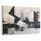 Modern Black and White Geometric Wall Art - Abstract Canvas