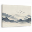 Minimalist Black and White Mountain Wall Art - Tranquil Canvas