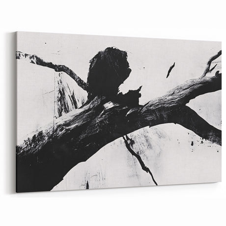 Bold Black and White Abstract Wall Art - Organic Expression Canvas