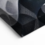 Black and White Abstract Wall Art - Fluid Geometric Canvas