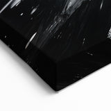 Bold Black and White Abstract Wall Art - Expressive Brushstroke Canvas