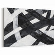 Black and White Abstract Wall Art - Bold Geometric Brushstroke Canvas