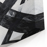 Black and White Abstract Wall Art - Bold Geometric Brushstroke Canvas