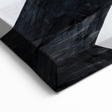 Black and White Abstract Wall Art - Bold Geometric Brushstroke Canvas
