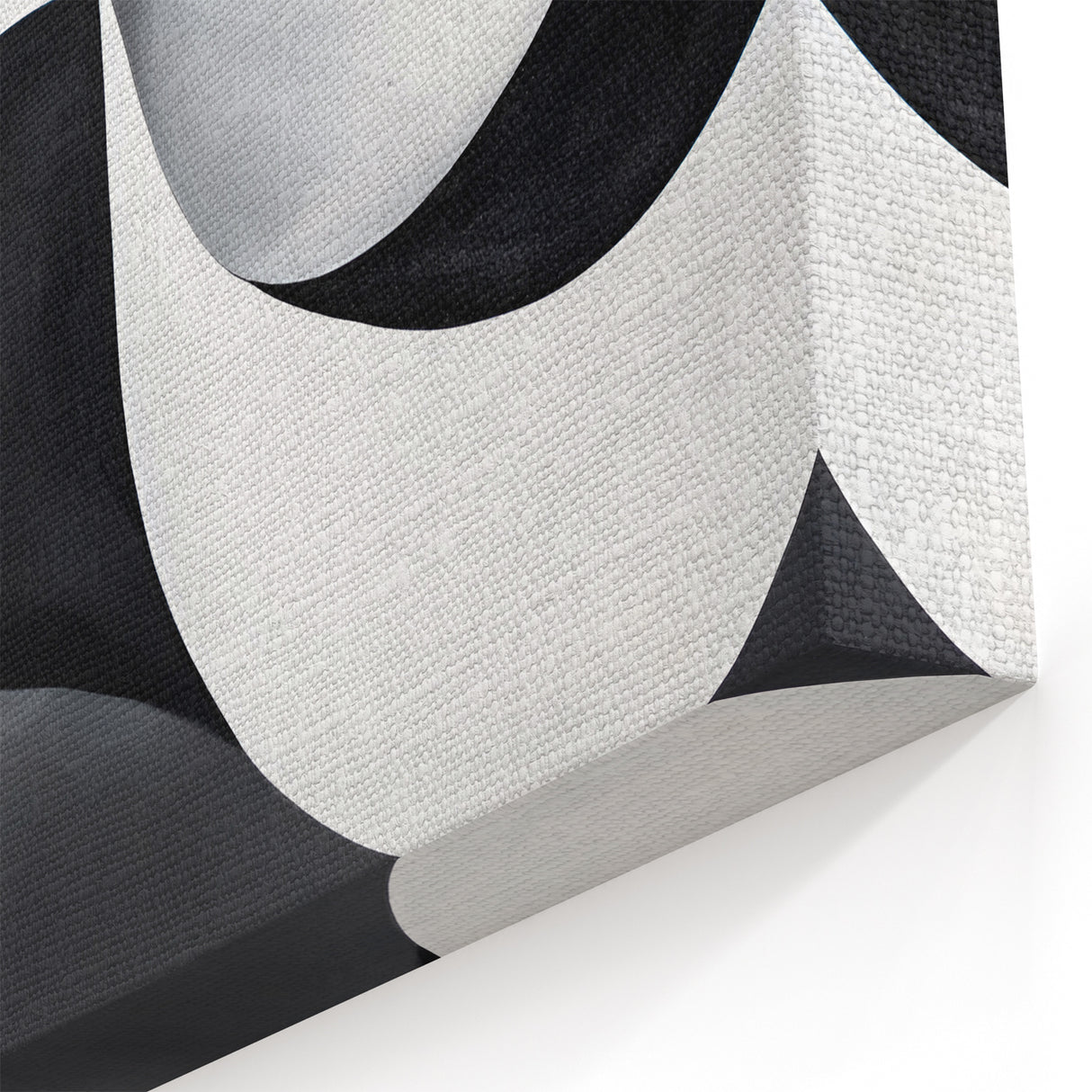 Black and White Geometric Wall Art - Modern Abstract Canvas Print