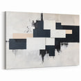 Minimalist Black and White Abstract Art - Monochrome Canvas Print